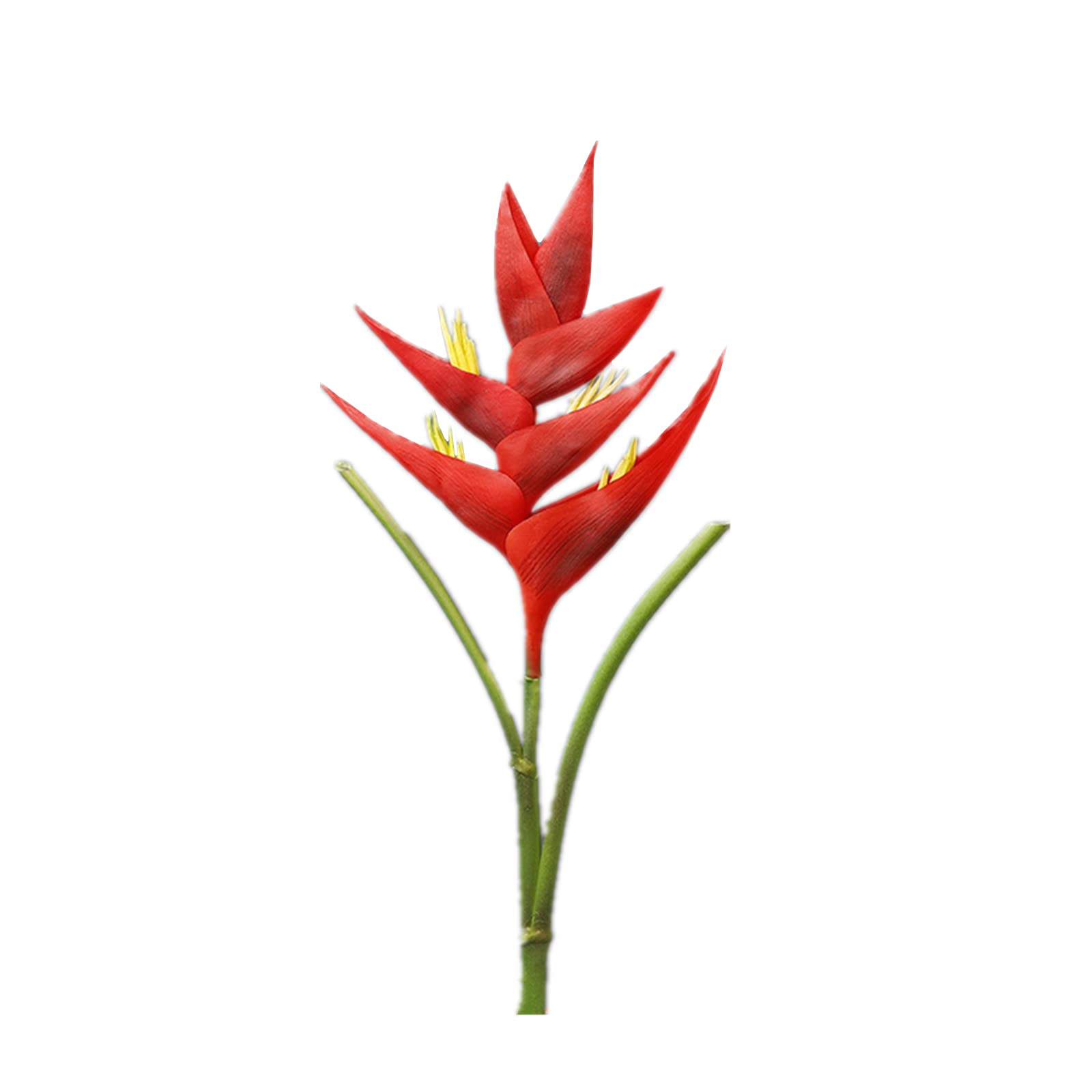 Photo 1 of 34 in/86cm Large Bird of Paradise Heliconia Stem Artificial Flowers,7 Petals Fake Flowers Permanent Flower,Greenery Plants Indoor Outside Garland Home Garden Office Verandah Wedding Decor (Red)