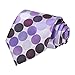 SetSense Men's Polka Dot Jacquard Woven Tie Necktie Set 8.5 cm / 3.4 inches in Width Purple / White