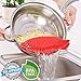 Clip On Strainer Silicone for all Pots and Pans, AUOON Pasta Strainer Clip on Food Strainer for Meat Vegetables Fruit Silicone Kitchen Colander