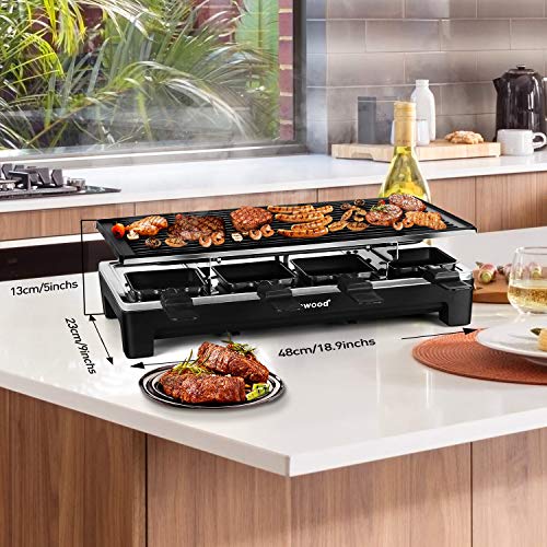 Techwood Raclette Table Grill, Electric Indoor Grill Korean BBQ Grill