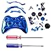 HDE Xbox 360 Wireless Controller Shell Buttons Thumbsticks Torx Screwdriver Replacement Case Cover and Tool Kit - Chrome Blue