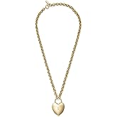 Olivia Burton Jewelry - Women's Classic Locked Heart Pendant Necklace - Stainless Steel, Hypoallergenic - Chunky Chain - Gift for Her