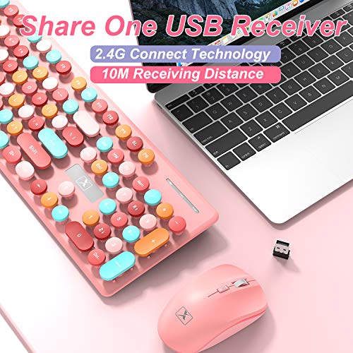 Wireless Keyboard and Mouse Combos,Typewriter Flexible Keys FullSized
