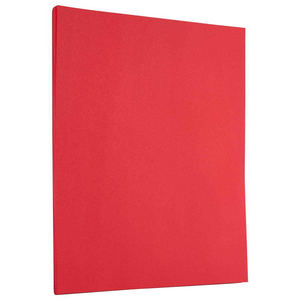 JAM PAPER Bright Coloured Paper - 215.9 x 279.4 mm - 90gsm - Red Recycled - 100 Sheets/Pack