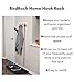 BirdRock Home Dual Hook Coat Rack | 4 Dual Hooks | Wall Mounted Hat Key Rack Rail | Satin Nickel Hooks | White Pine Bathroom Rail