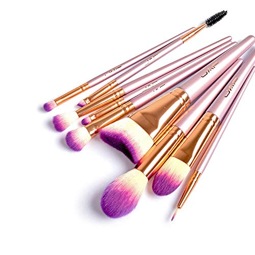 JAF 9pcs Eye Makeup Brushes Set Professional Cheap Cruelty Free Makeup Brushes Golden (A)