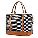 BAOSHA Women Canvas Travel Weekender Bag Overnight Carry-on Shoulder Duffel Tote Bag (Black Dot) 16 x 12 x 8 inch