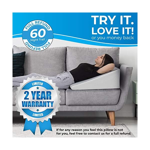 Healthex Bed Wedge Pillow Cooling Memory Foam Top Elevated Support