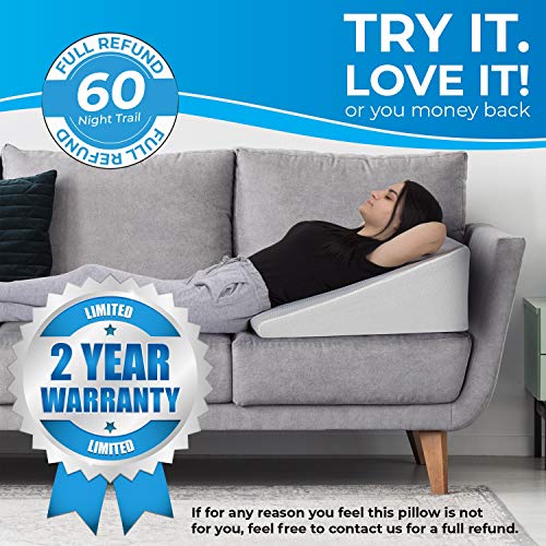 Healthex Bed Wedge Pillow Cooling Memory Foam Top Elevated Support