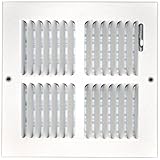 Speedi-Grille SG-88 CW4 8-Inch by 8-Inch White Ceiling/Sidewall Vent Register with 4 Way Deflection