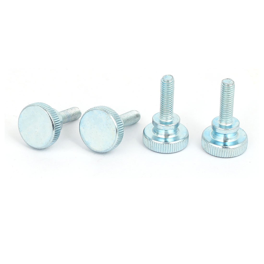 sourcingmap M6x20mm Flat Knurled Head Fully Threaded Thumb Screws Bolts Fastener 4pcs โ image 1