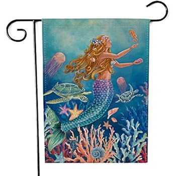 mermaid garden flag