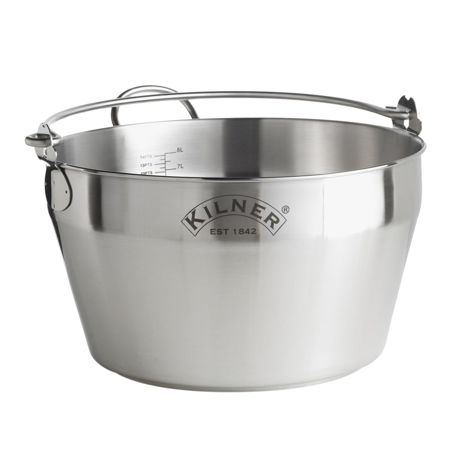 Kilner 8 Litre Stainless Steel Preserving Pan with Encapsulated Base Ideal for Jam, Chutneys, Soups and Stews