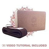 Cork Yoga Block with 6' Strap, Set is for Fitness, the Gym and Pilates, Tested & Guaranteed to Improve Poses, Strength and Balance (9