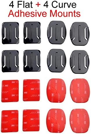 4 Flat and 4 Curved Adhesive Mounts With 3M Adhesive Pads For Gopro HD Hero 3+/3/2/1