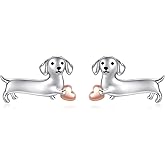 Sterling Silver Dogs Stud Earrings Pug French Bulldog Dachshund Schnauzer Golden Retriever Dalmatian Puppy Earrings Dog Jewelry Gifts for Pet Lovers