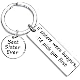 BESPMOSP Best Sister Ever Keychain - If Sisters Were Boogers Gifts Key Chain - Funny Birthday Christmas Valentines Graduation Jewelry Present Keyring From Brother
