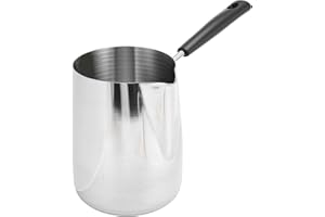 Oreilet Turkish Coffee Pot, Stainless Steel Milk Butter Warmer Pot with Spout, Stovetop Melting Boiling Coffee Maker Cezve fo