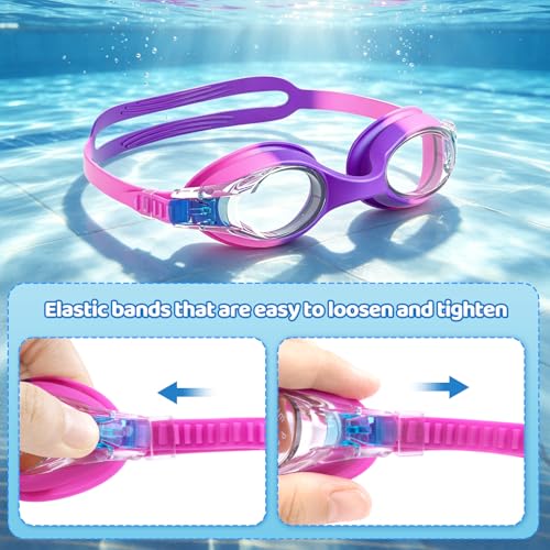 Starweh Taucherbrille Kinder, 2 Stück Schwimmbrille Kinder 3-14 Jahre, Anti-Beschlag Wasserdichte Kinder Schwimmbrille, Weiche Silikon-Schwimmbrille mit Tragbarer Tasche für Mädchen Junge