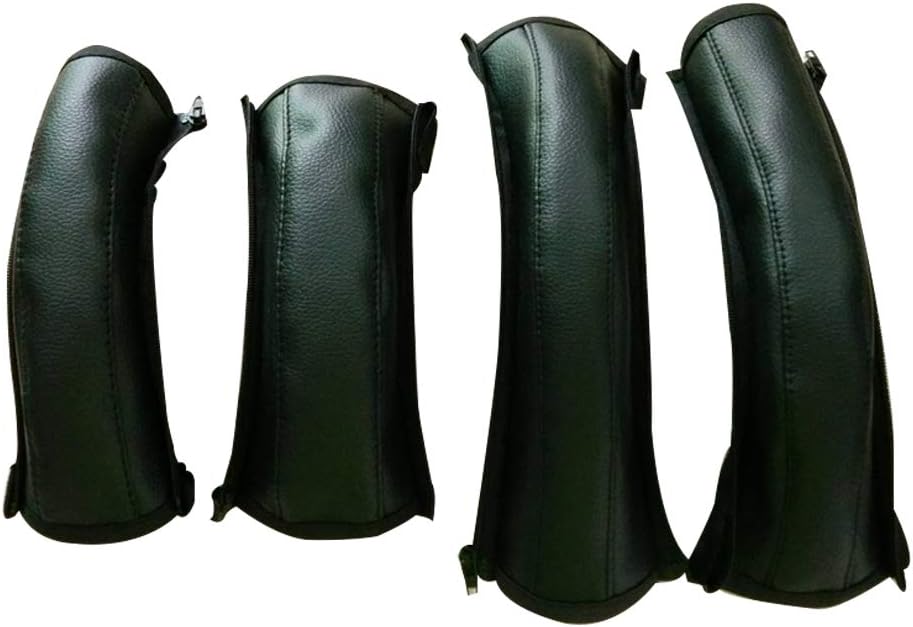 Baby Pushchair Handle Covers, 4PCS/Pack Baby Stroller Armrest Leather Cover, Waterproof Baby Buggy Armrest Handle Stroller Armrest with Zip, Anti-Dirty, Anti-wear, Anti-Breakage - Black