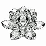 Amlong Crystal Fleur de Lotus en Cristal Clair de 3 pouces avec Boîte-Cadeau