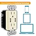 TOPGREENER 4A High Speed USB Wall Outlet, 15A Tamper-Resistant Receptacles, Compatible with SE/11/XS/XR/X/8/7, Samsung Galaxy S20/S10/S9/Note, LG, HTC & More, UL Listed, TU2154A-LA, Light Almond