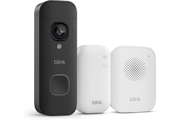 Blink Battery Doorbell 2K+ (newest model) and Blink Chime (newest model) â€” Wireless video doorbell, 2K resolution, in-home chime, enhanced audio. Sync Module Core included â€“ (Black)