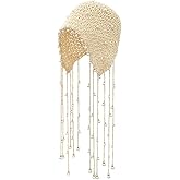 Pemilosci Handmade Crochet Beanie Sun Summer Hat Skull Cap for Women Lace Beach Hat Lightweight