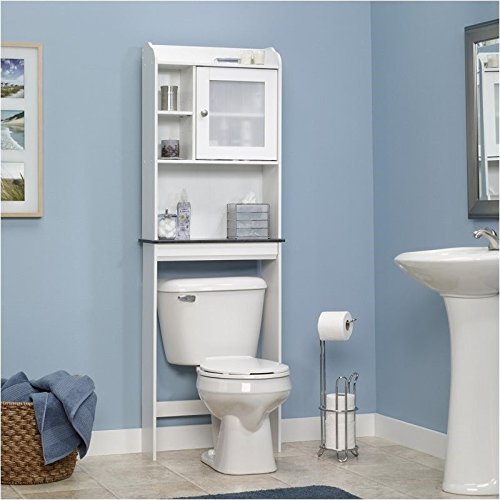 Sauder caraway etagere bath cabinet, soft white finish