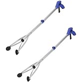 [New Version] 2 Pack Foldable Reacher Grabber Tool, Long 32" Foldable Extender Gripper Tool, Suction Cups for Precise Work, Claw Trash Garbage Picker, Garden Nabber, Mobility Aid Pick Up Tool
