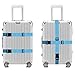 4 Packs Luggage Straps and Add A Luggage Belts, AFUNTA Adjustable Suitcase Belts Travel Bag Attachment Accessories - Blue, Black