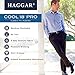 Haggar Men's Cool 18 Pro Classic Fit Pleat Front Expandable Waist Pant, Black, 34Wx30L