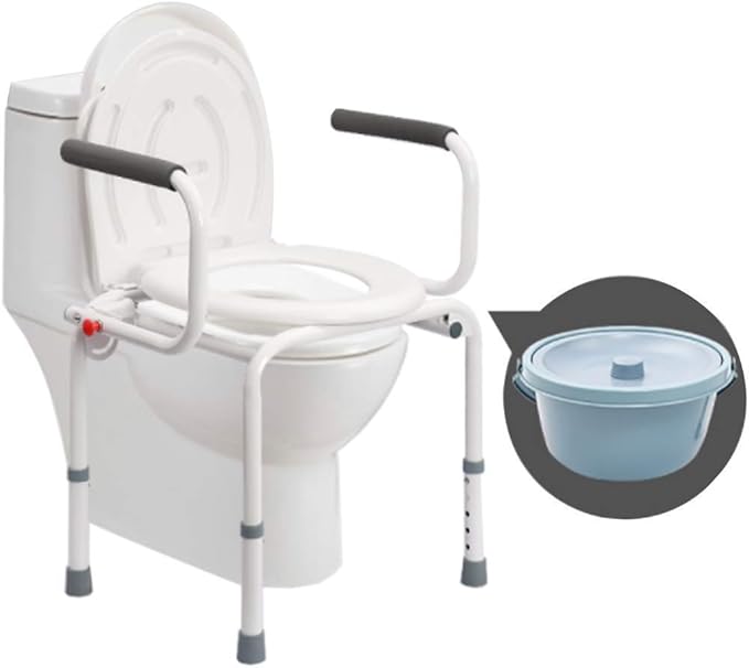 Commode Chair,Toilet Chairshower Chair Waterproof Steel Portable Bath, NonSlip Height