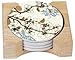 CounterArt Dogwood Branch Design Absorbent Coasters in Wooden Holder, Set of 4