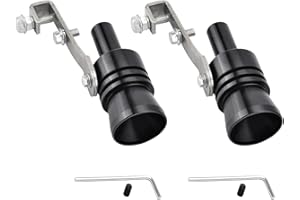 cerfioo 2 PCS Automotive Turbo Sound Whistle Simulator, 4.05" x 0.9" Metal Growler Tail Pipe Whistle Exhaust Muffler Sound Booster, Car Styling Accessory, Suitable for Most Car Models (Black)