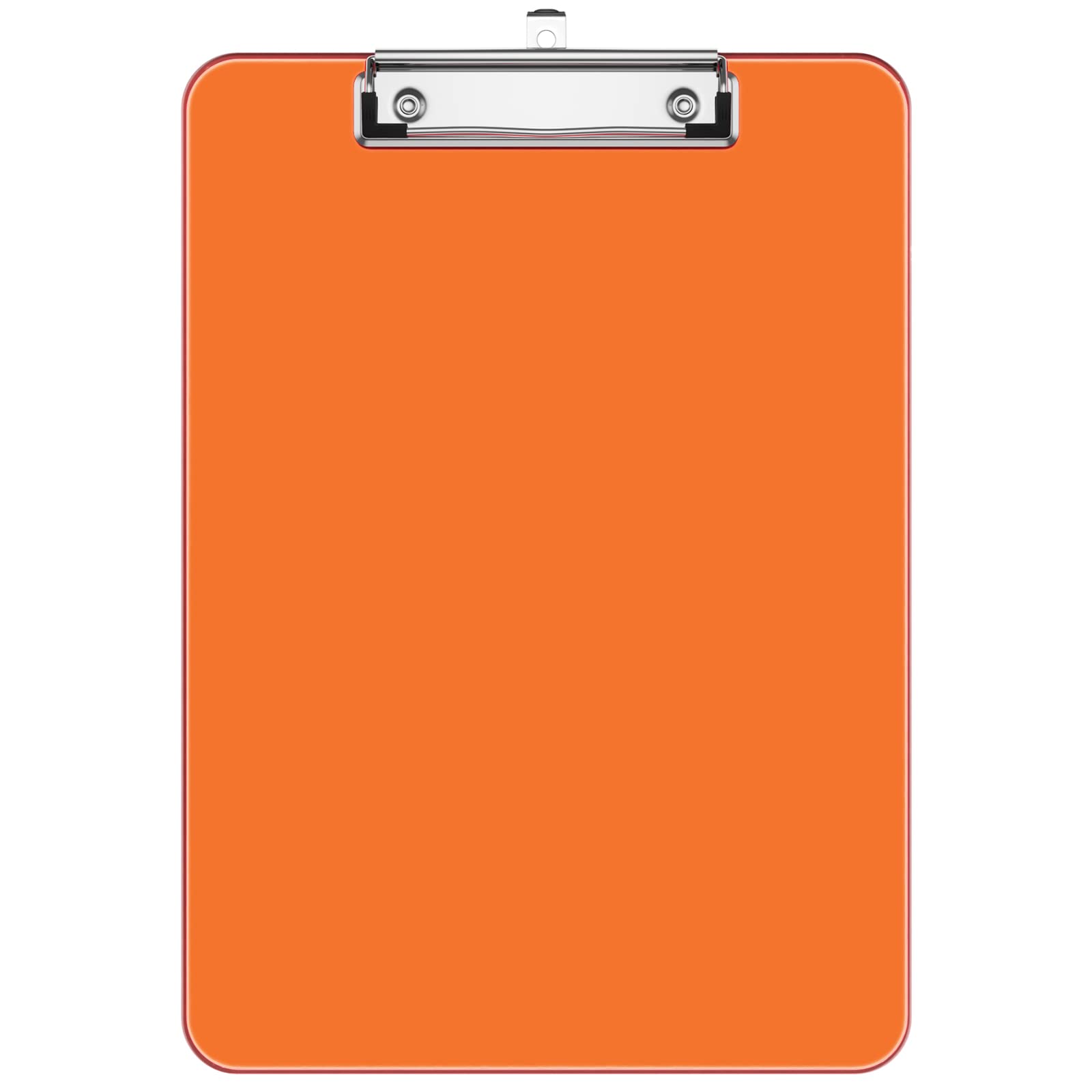 Hnogri Plastic Clipboards, Orange Clip Board Standard A4 Letter Size for Classroom, Students, Office Supply, with Low Profile Clip, Size 12.5 x 9 in