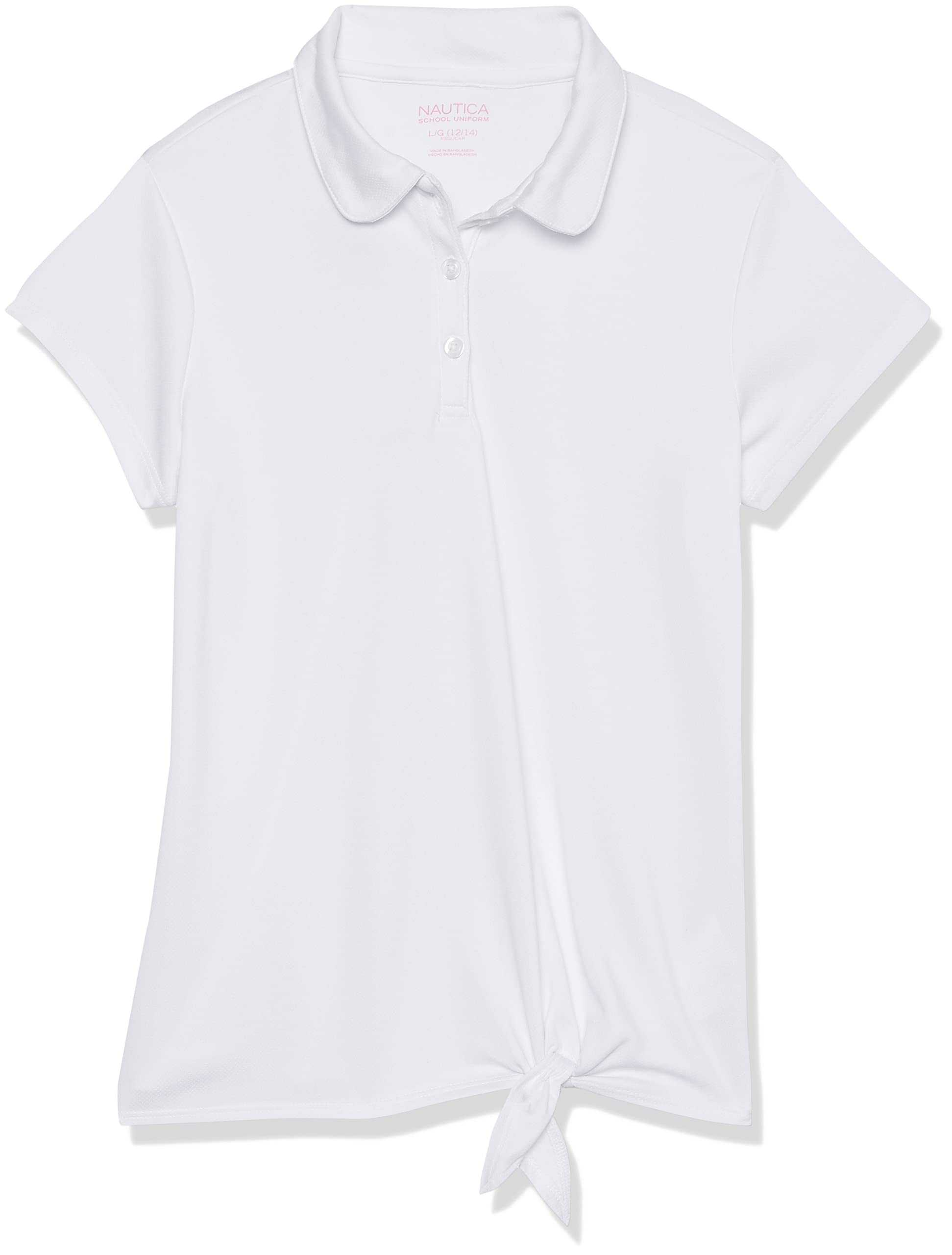 Nautica Girls' School Uniform Short Sleeve Polo