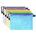 KATEVO Zipper File Bags, Pack of 5, 5 Colors Zippered Water-Resistant PVC Bag Storage Pouch for Women, Men Organizer Document, Business Receipts, Cosmetics, Travel Accessories (A5 9.4''x6.9'')