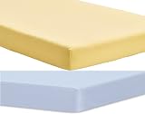 Dudu N Girlie Next2Me Fitted Sheets 51x85cm Jersey Cotton Pack of 2 Yellow &