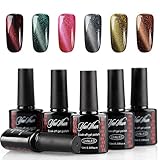 Y&S 6pcs Gel Nail Polish Magnetic Lacquer 3D Cat Eye Varnish Soak Off UV LED + Free Magnet Stick 10ML #002
