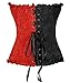 Joansam Women's Embroidered Montage Overbust Corsets DL3153-Blackred-M