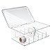 mDesign Art Supplies and Crafts Organizer Box for Washi Tape, Ribbon - Divided, Clear
