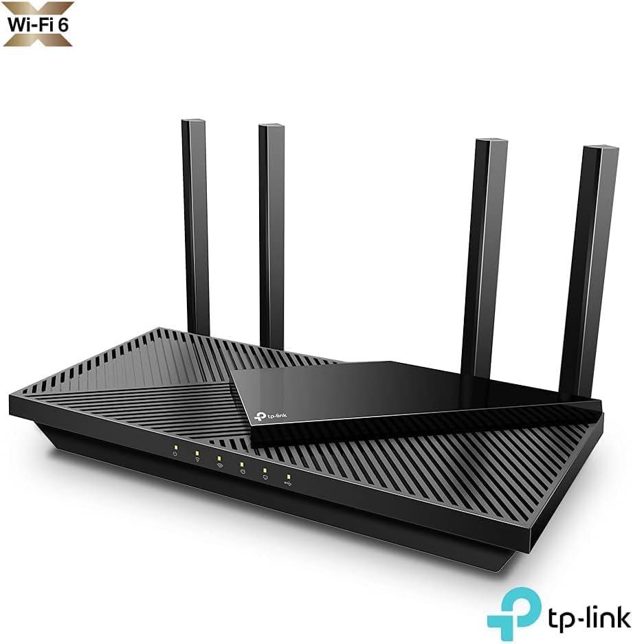TP-Link Archer AX55 AX3000Mbps WiFi 6 Router, WiFi Router, Gigabit Ports, Internet Booster, WiFi Booster, Ultra-Low Latency, 160MHZ Bandwidth, EasyMesh, WPA3, Ideal for Gaming, Compatible with Alexa
