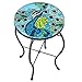 Collections Etc Peacock Glass Patio Accent Table