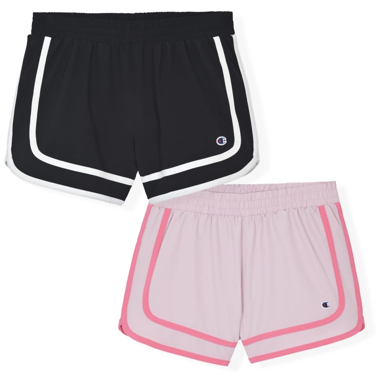 Photo 1 of Champion Girls Shorts 2 Pack Athletic Short for Kids Girl Clothing (Medium, Black-Bright Pink)