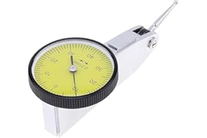 Dial Test Indicator Gauge 0-0.8mm, Lever Dial Test Indicator Gauge 0-40-0 Scale Yellow Dial Face with Installation Accessorie