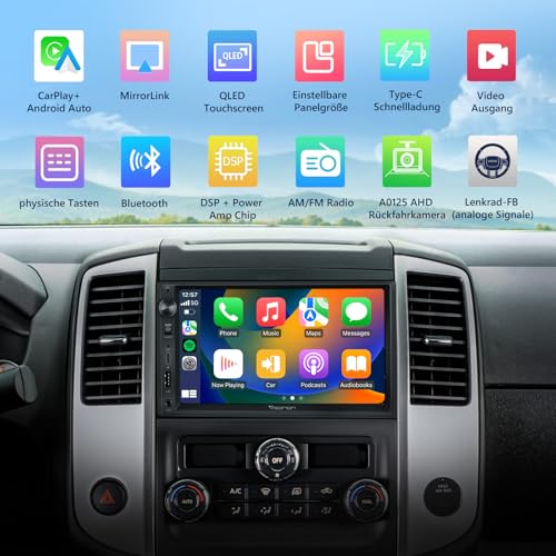 Eonon 7 Inch QLED Linux Double din Car Stereo Wireless CarPlay Android Auto Bluetooth USB Support Type-C Fast MirrorLink AUX in Video Input/Output with Rear View Camera X3