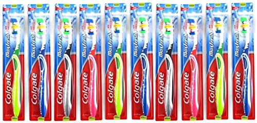 Colgate max fresh full head toothbrush, medium (pack of 10) assor…