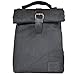 Waxed Canvas Insulated Reusable Lunch Bag w/Grip Easy Carry for Work/Travel Handmade by Hide & Drink :: Charcoal Black