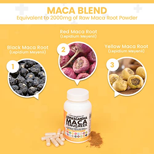 Ashwagandha 5000mg Maca Root 2000mg Fenugreek 3000mg Supplement with
